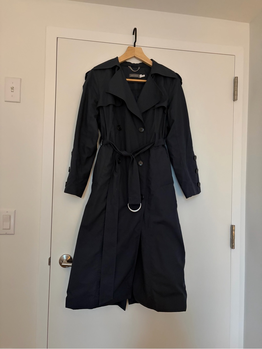 Navy Long Trench Mint Velvet